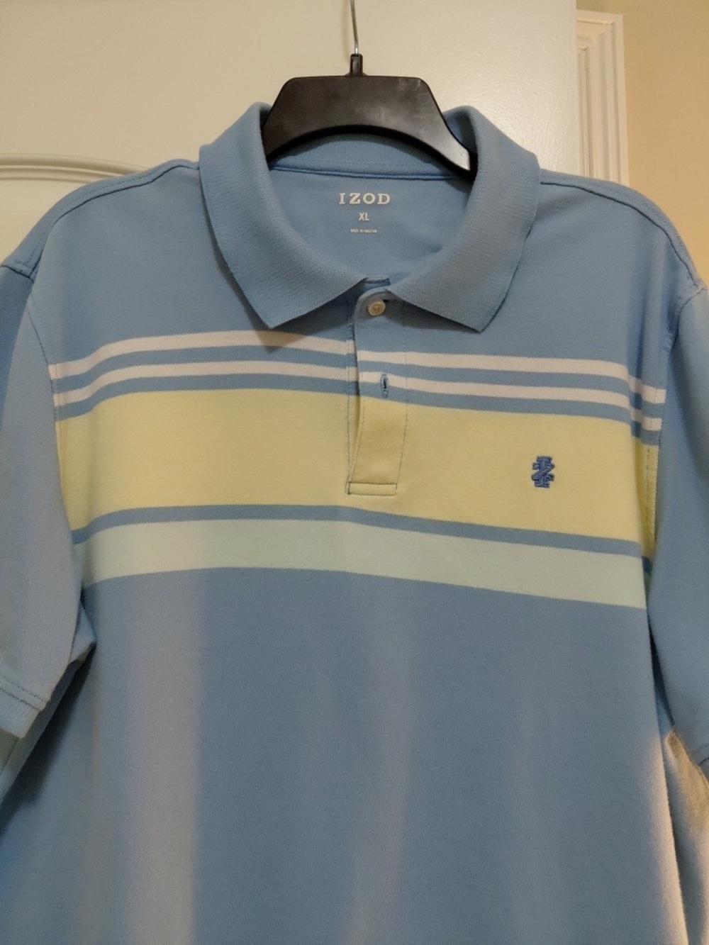 IZOD Men’s Light Blue Striped Polo Shirt